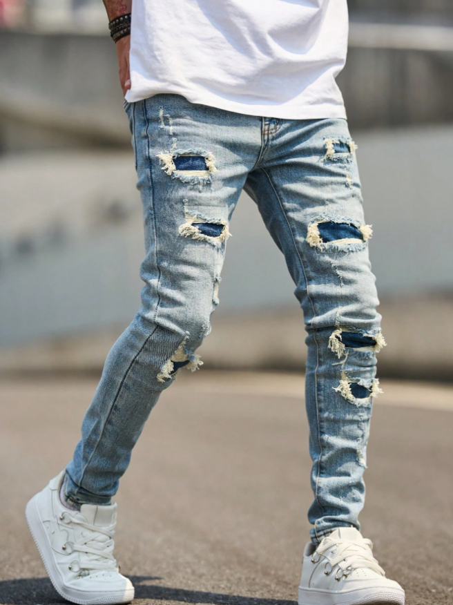 Straight-Leg Pants, Slim Fit Stretch