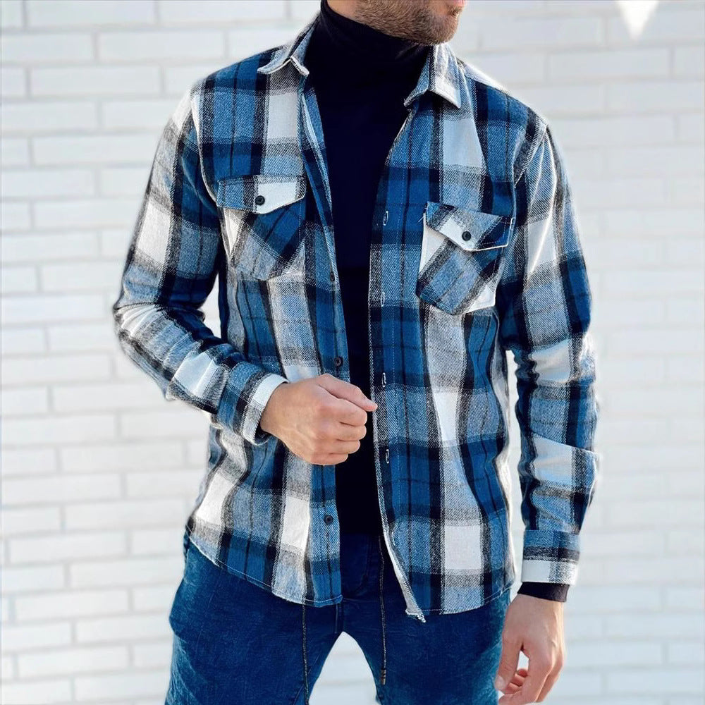 Men's Cardigan Jacket, Color-Block Digital Floral Print