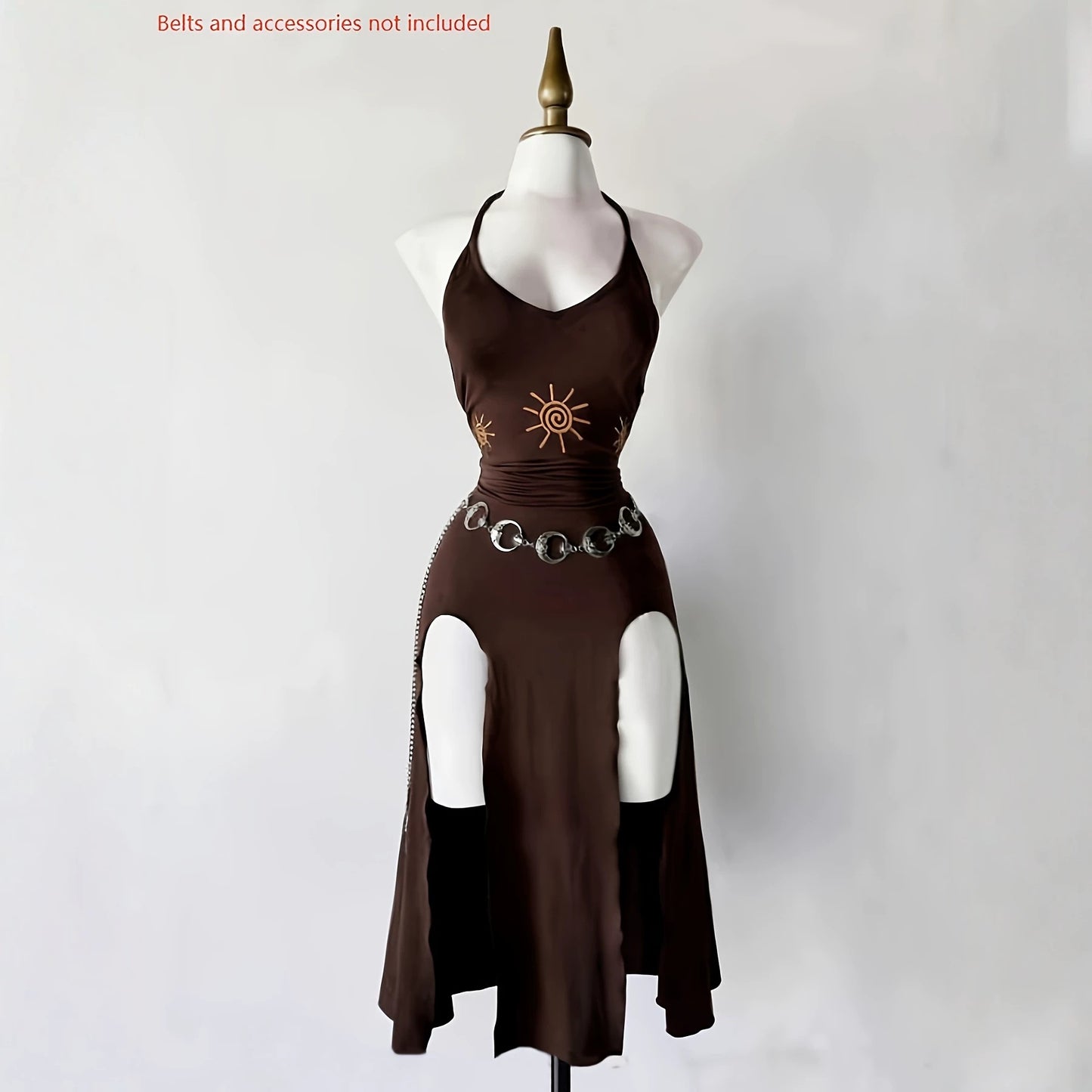 Gothic Halter-Neck Lace-Up Dress
