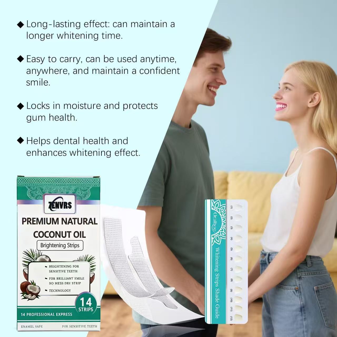 Teeth Whitening Strips with Coconut Oil