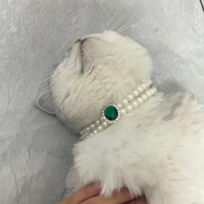 Cat Pearl Pet Collar Necklace