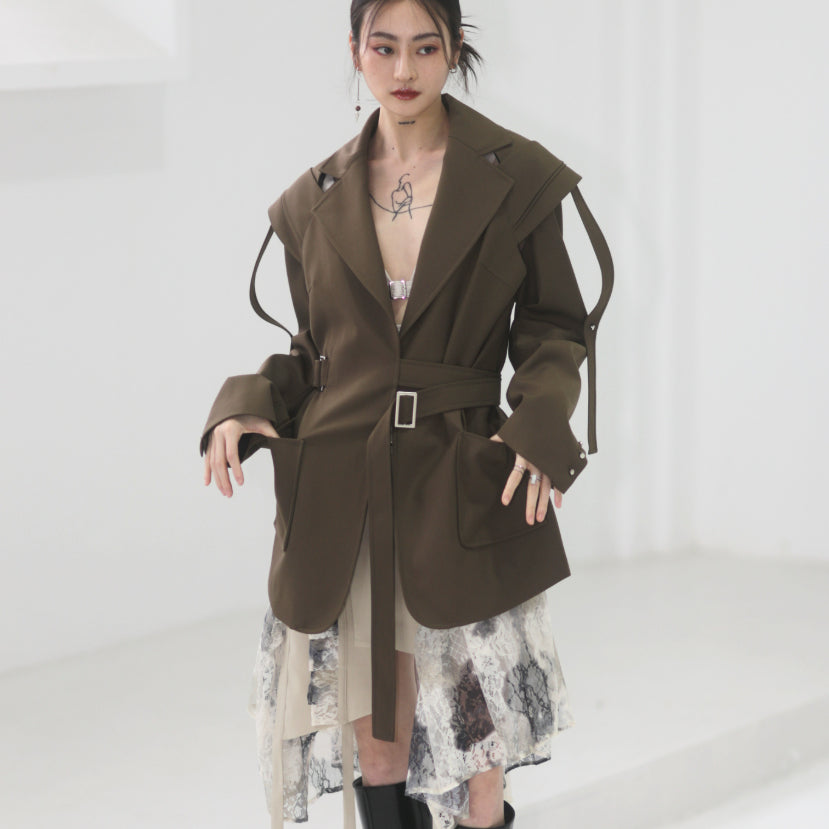 Deconstructed Blazer with Adjustable Waist