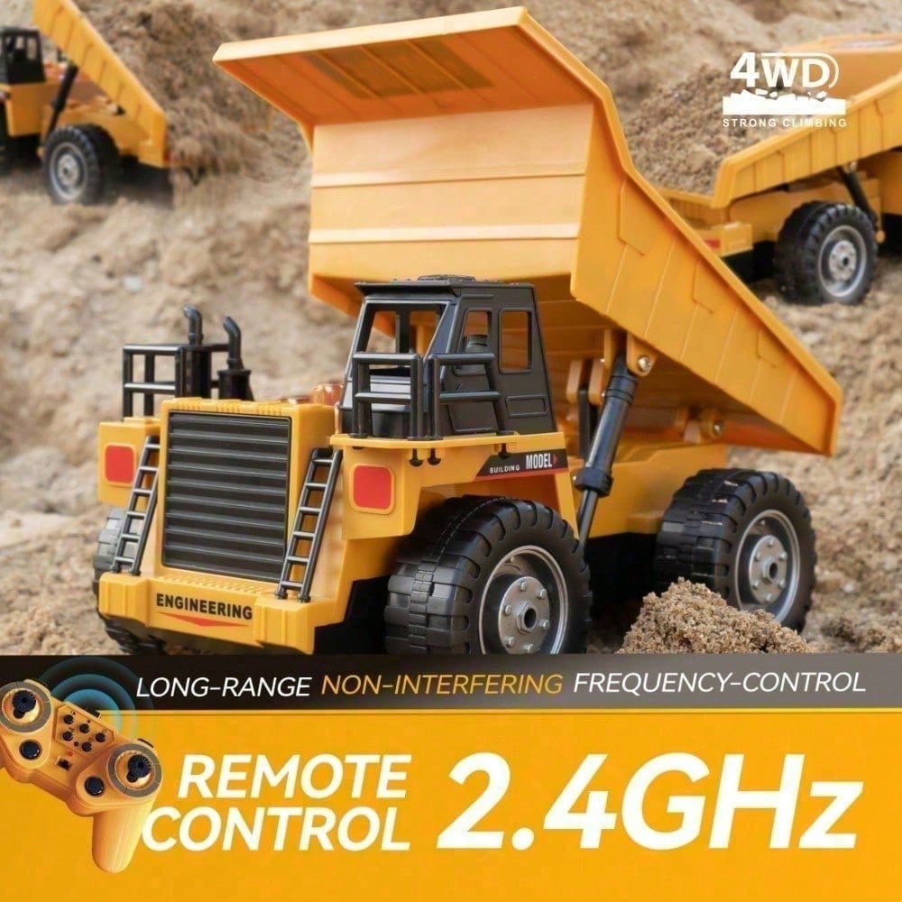 RC Alloy Dump Truck, 13 Channel 2.4GHz, Rechargeable Battery