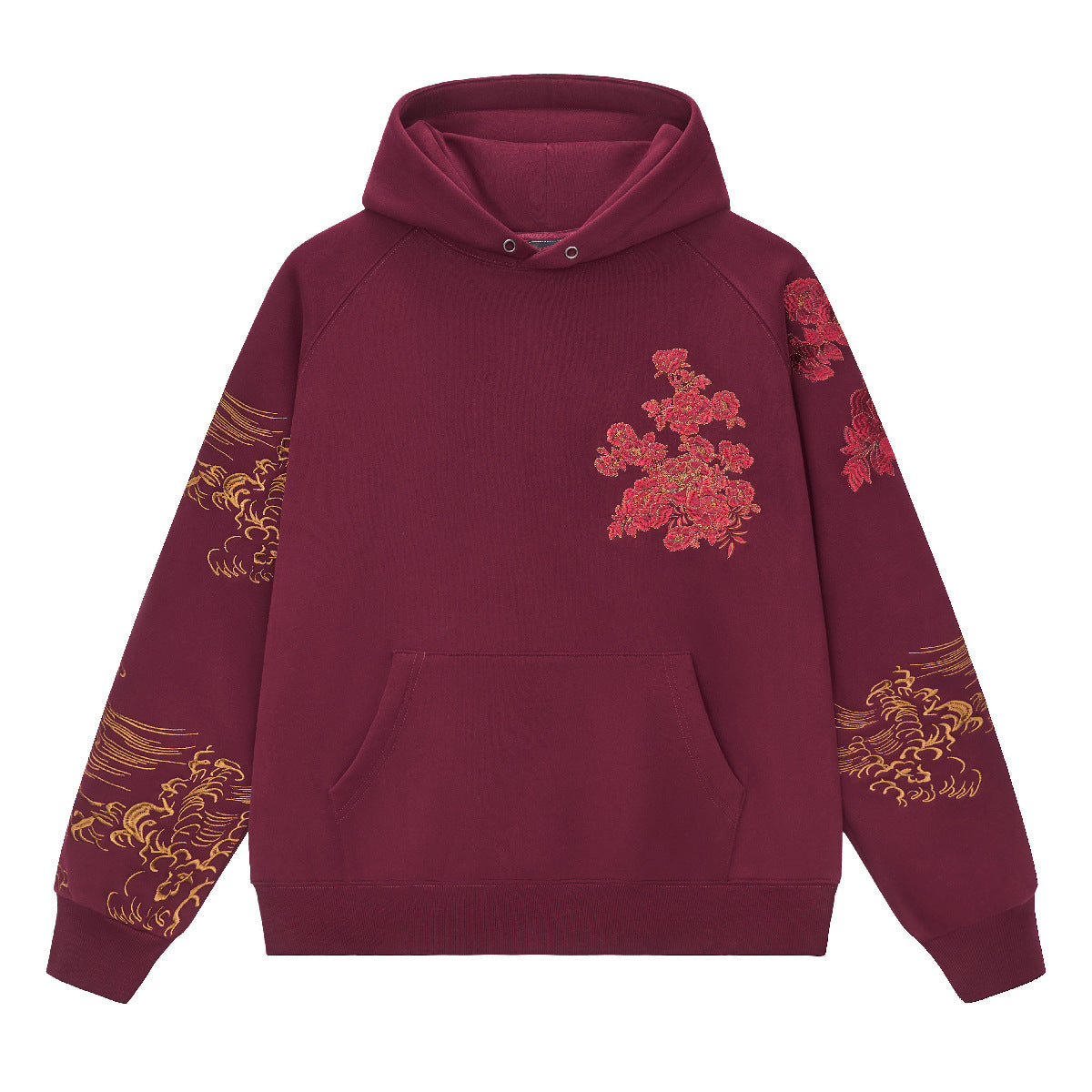 Heavy-Embroidered Chinese-Style Hooded Pullover