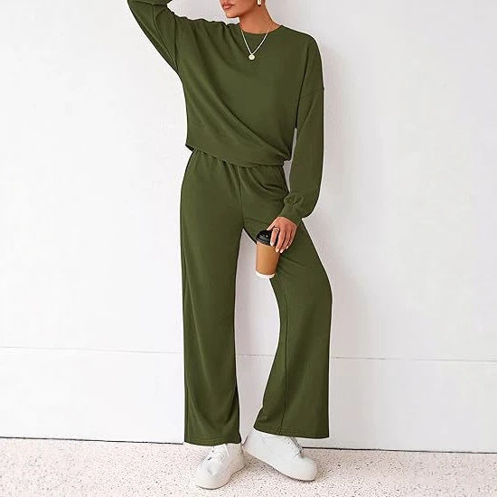Loose-Fitting Wide-Leg Pants & Sports Set