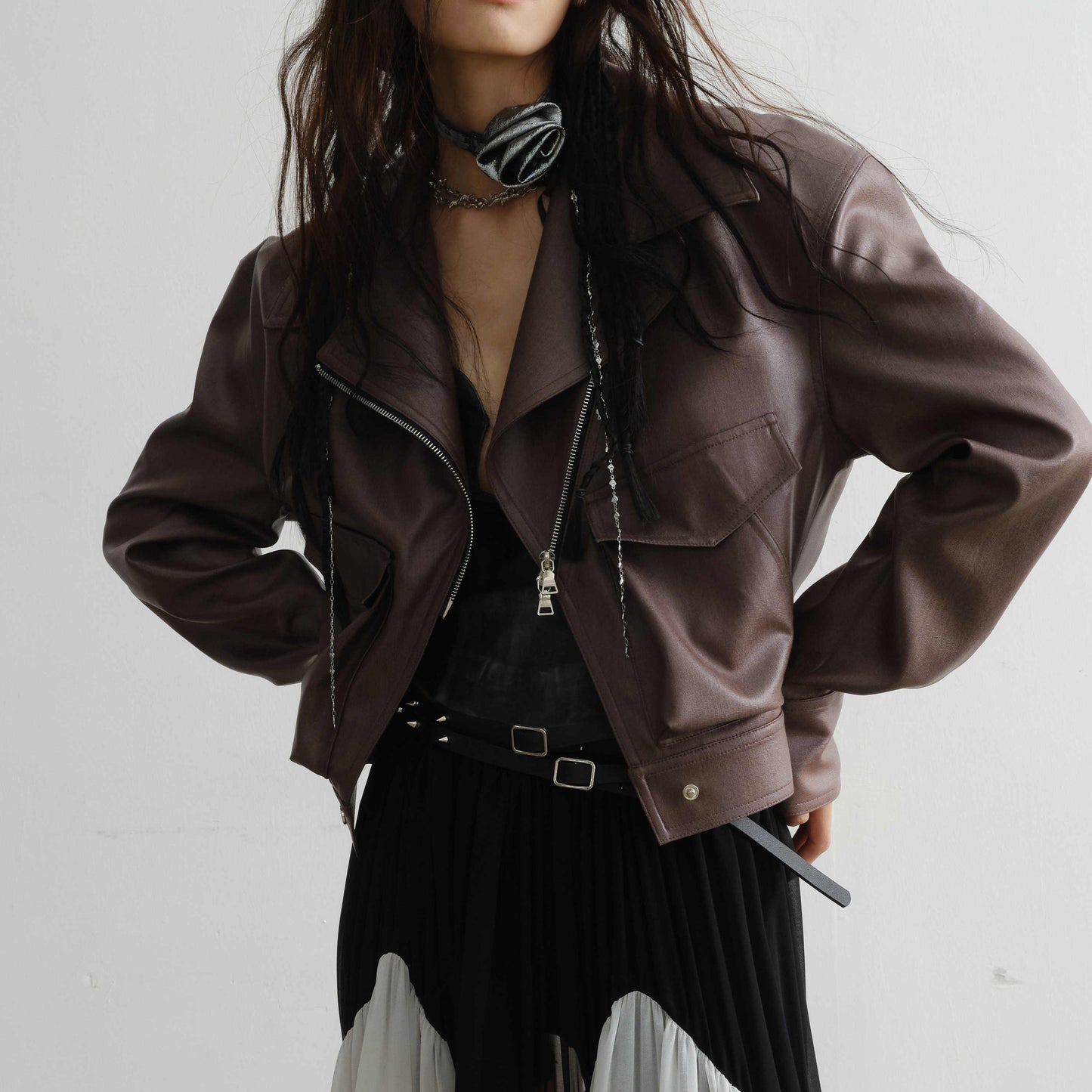 Loose PU Leather Jacket Coat