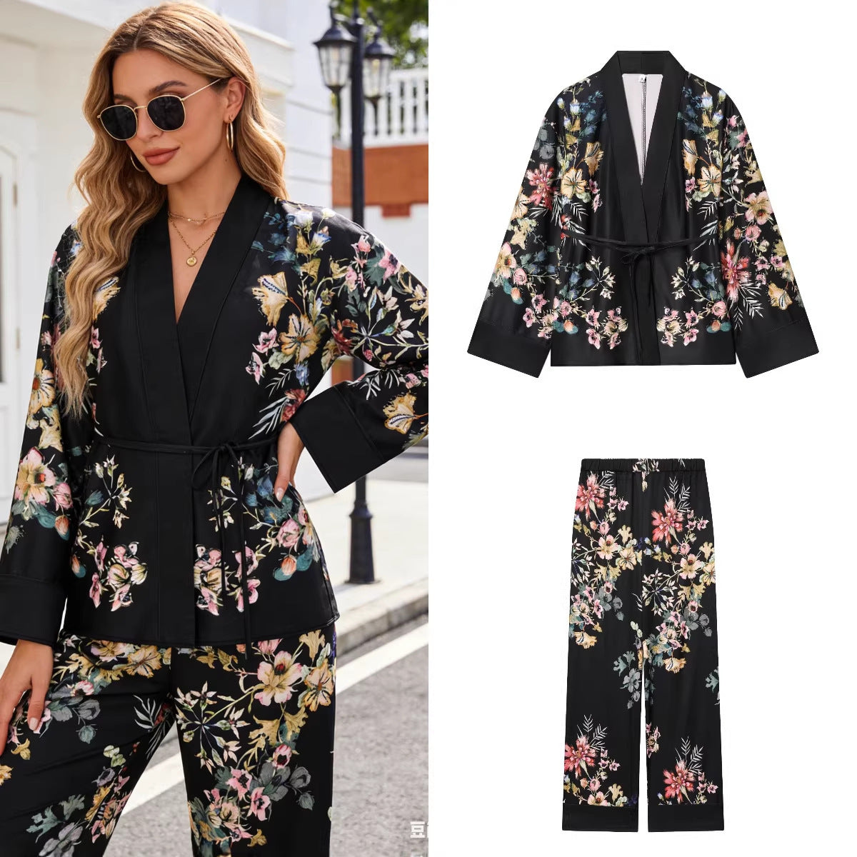 Blazer and Trousers Set with Elastic Waist