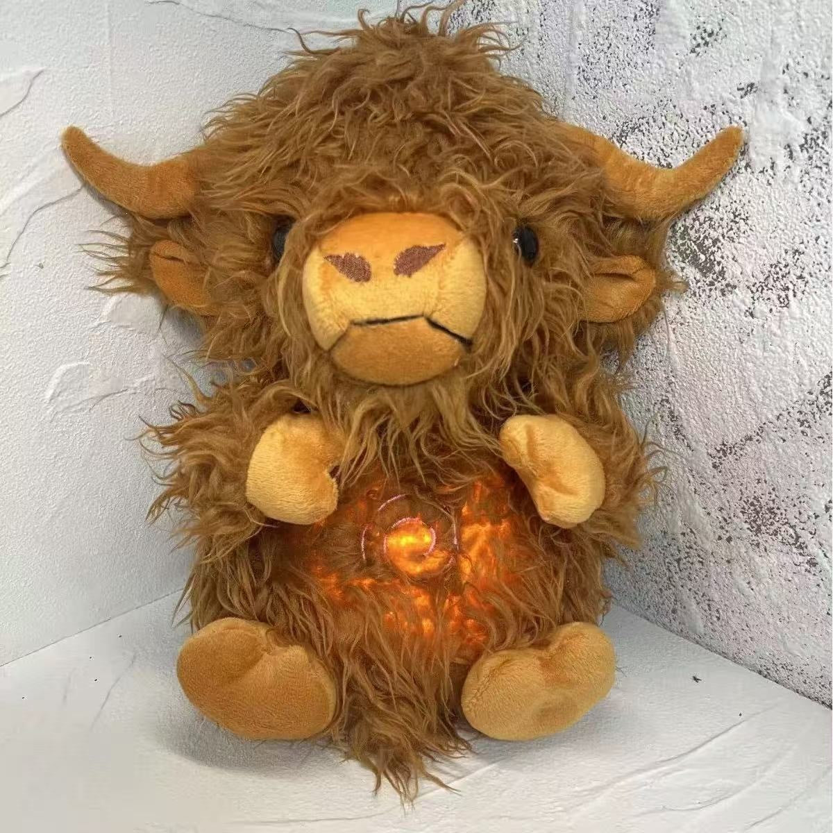 Scottish Highland Cow Breathing Glow-in-the-dark Plush Toy