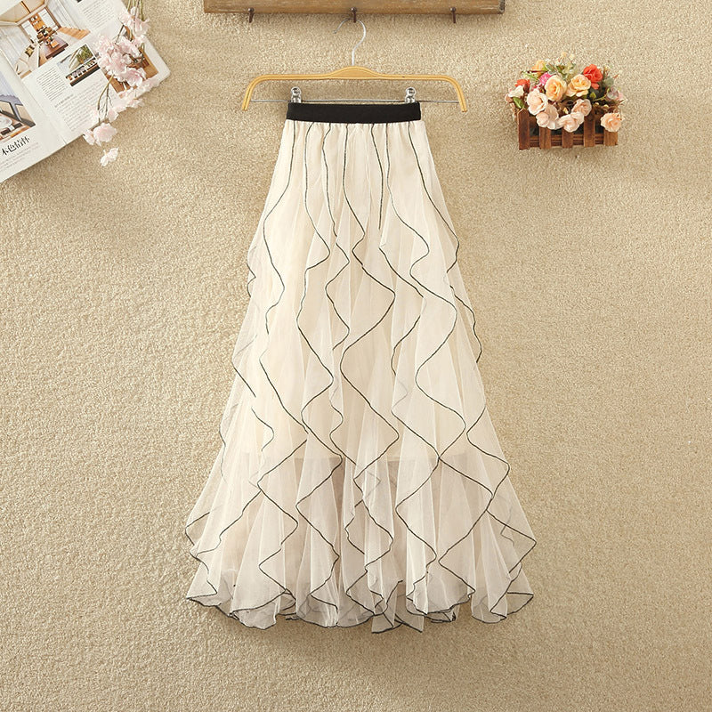 Wavy Pattern Tulle Skirt