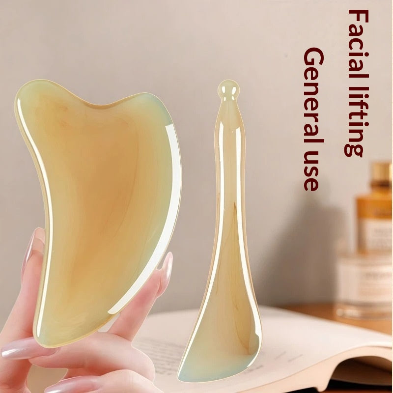 Gua Sha Set with Facial Board and Muscle-Stripping Stick