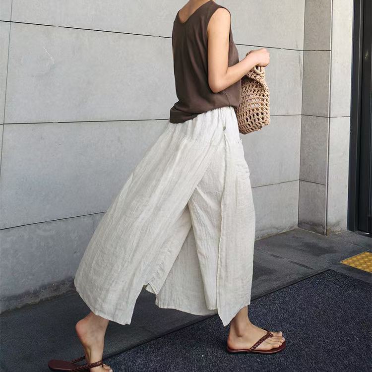 Skort with Mock Two-Piece Spliced Design