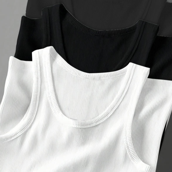 Solid Color Sleeveless Tank Tops Sporty Slim Fit