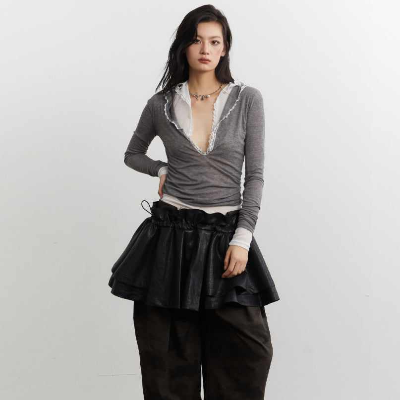 Lace-trimmed Relaxed-fit Thin Base Layer