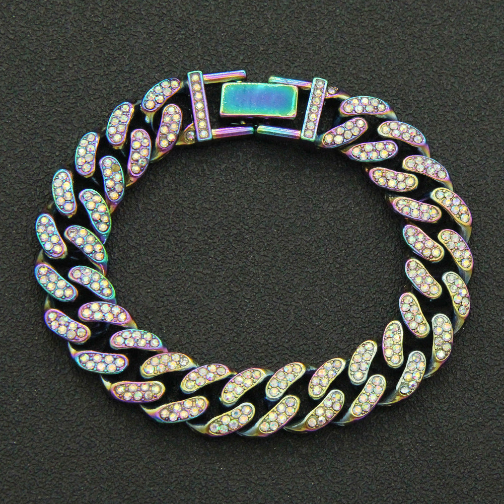 Cuban Chain Bracelet with Full Diamond Design