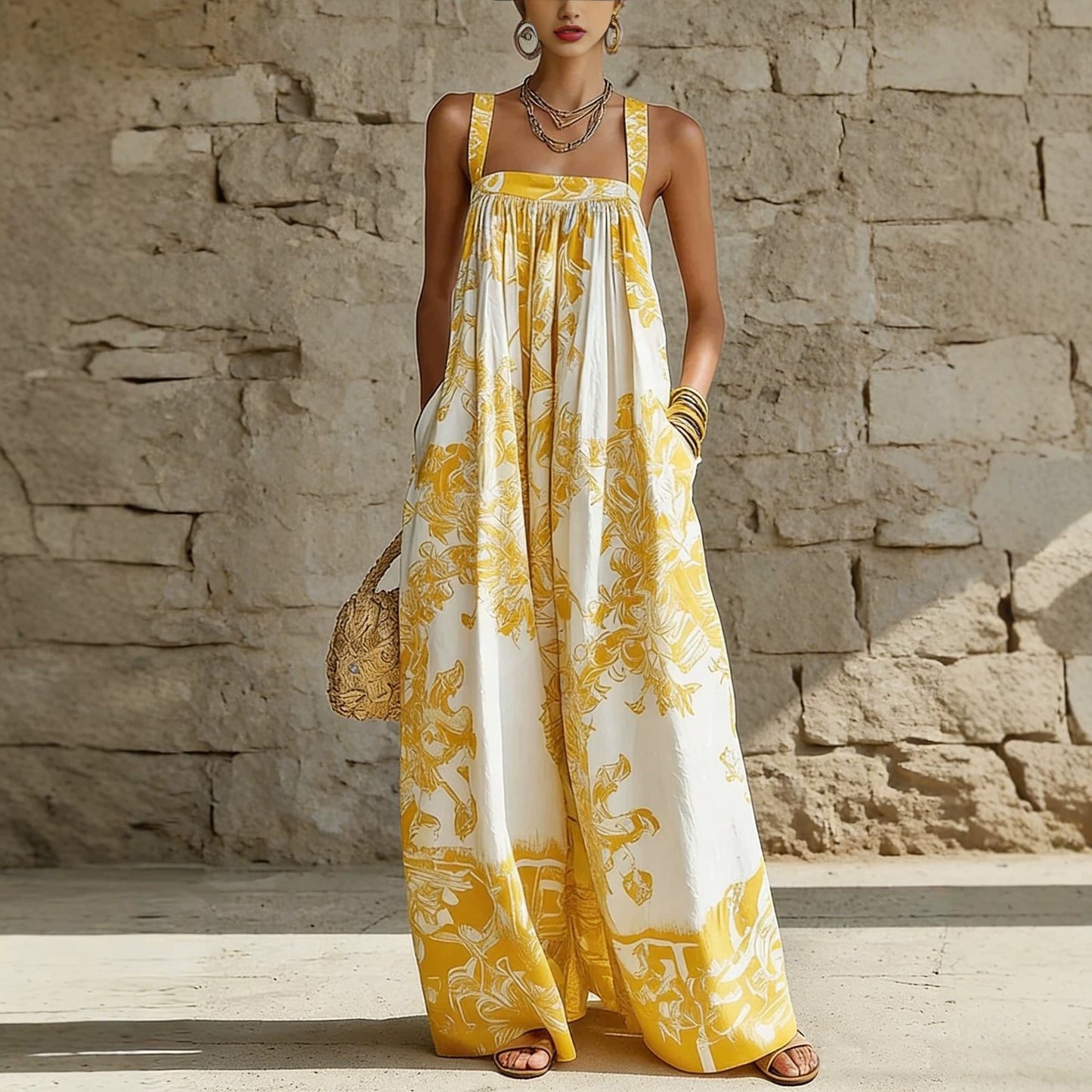 Slip Dress - Printed Vacation Style