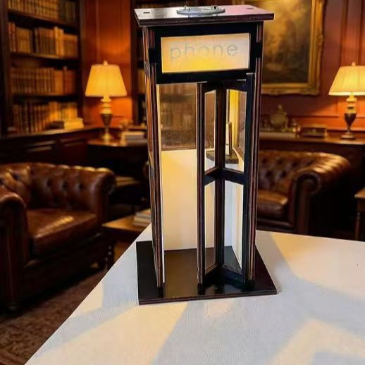 Ambient Lamp with Vintage Telephone Booth Design