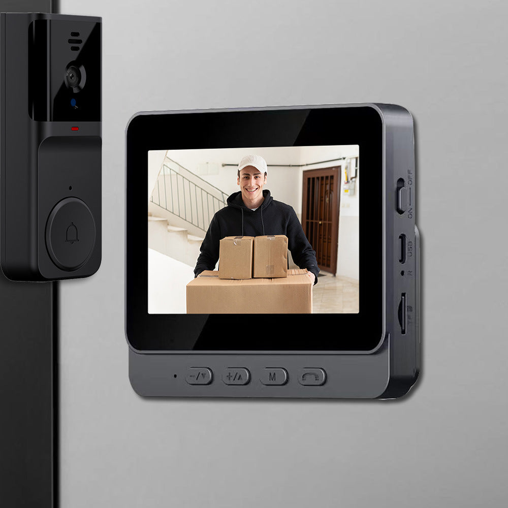 Smart Video Doorbell with 43-Inch Display and Wireless Peephole
