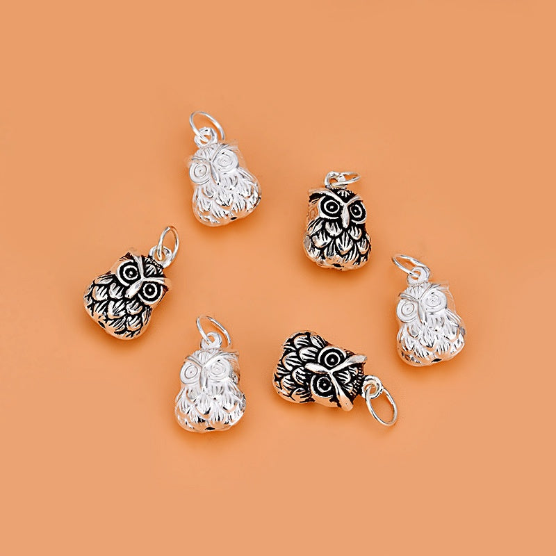 Pendant with Sterling Silver Cute Owl