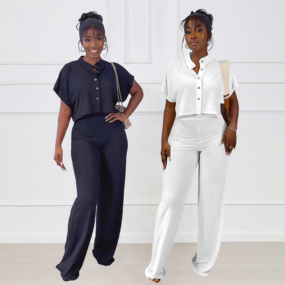 Versatile Short Cardigan And Casual Pants Two-piece Set