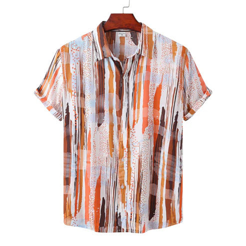 Casual Shirt with Digital Stripe Print