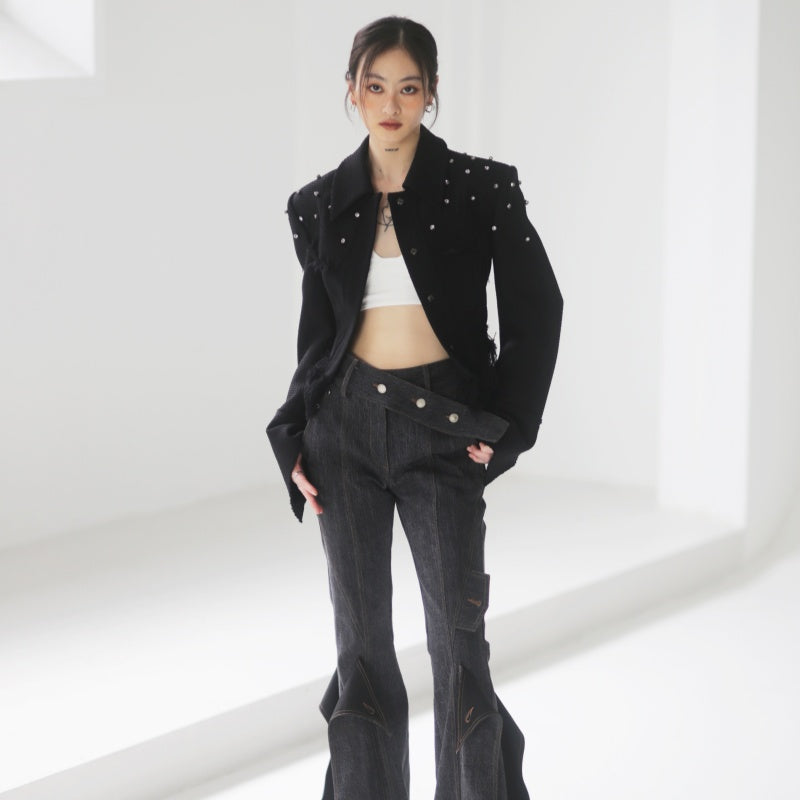 Lady's Short Coat, Handcrafted Sequined Fringe