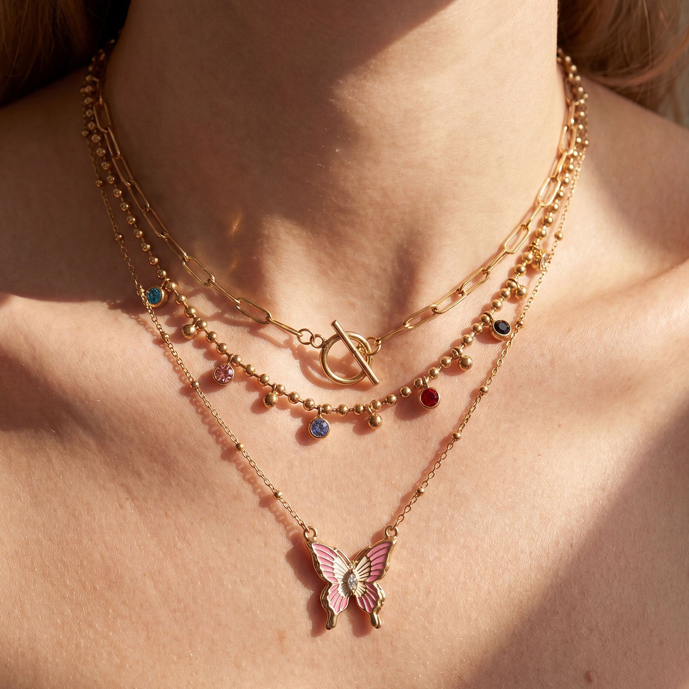 Butterfly Necklace - Retro Stackable