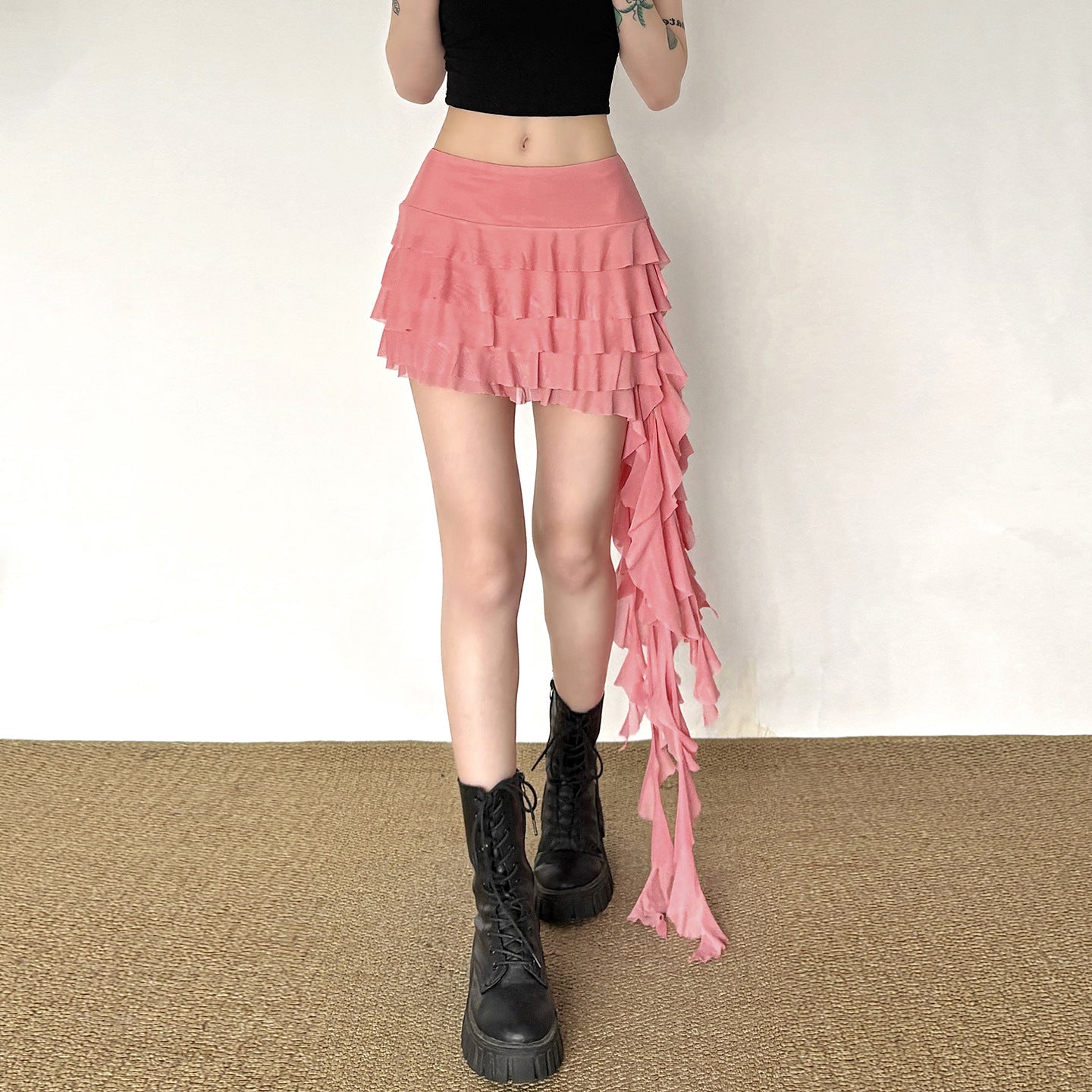 European And American-style Summer New Womens Multi-layer Ruffled Fringed Skirt