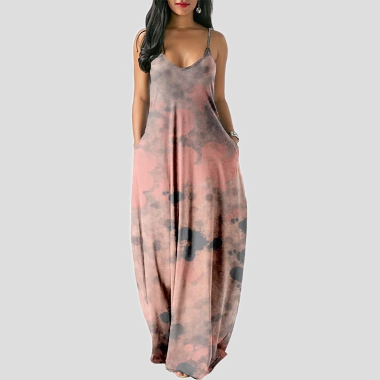 Printed Strap Dress with Sleeveless Design