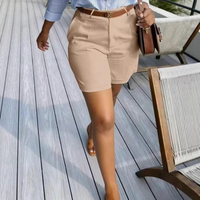 Women's Shorts with Pockets in Brown