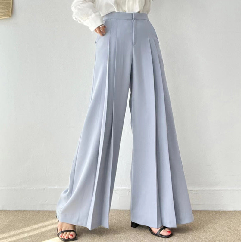 Women's Loose-Fit Draped Wide-Leg Suit Pants