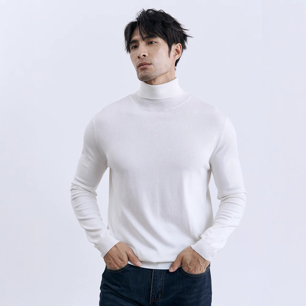 Knit Sweater with Turn-Down Turtleneck