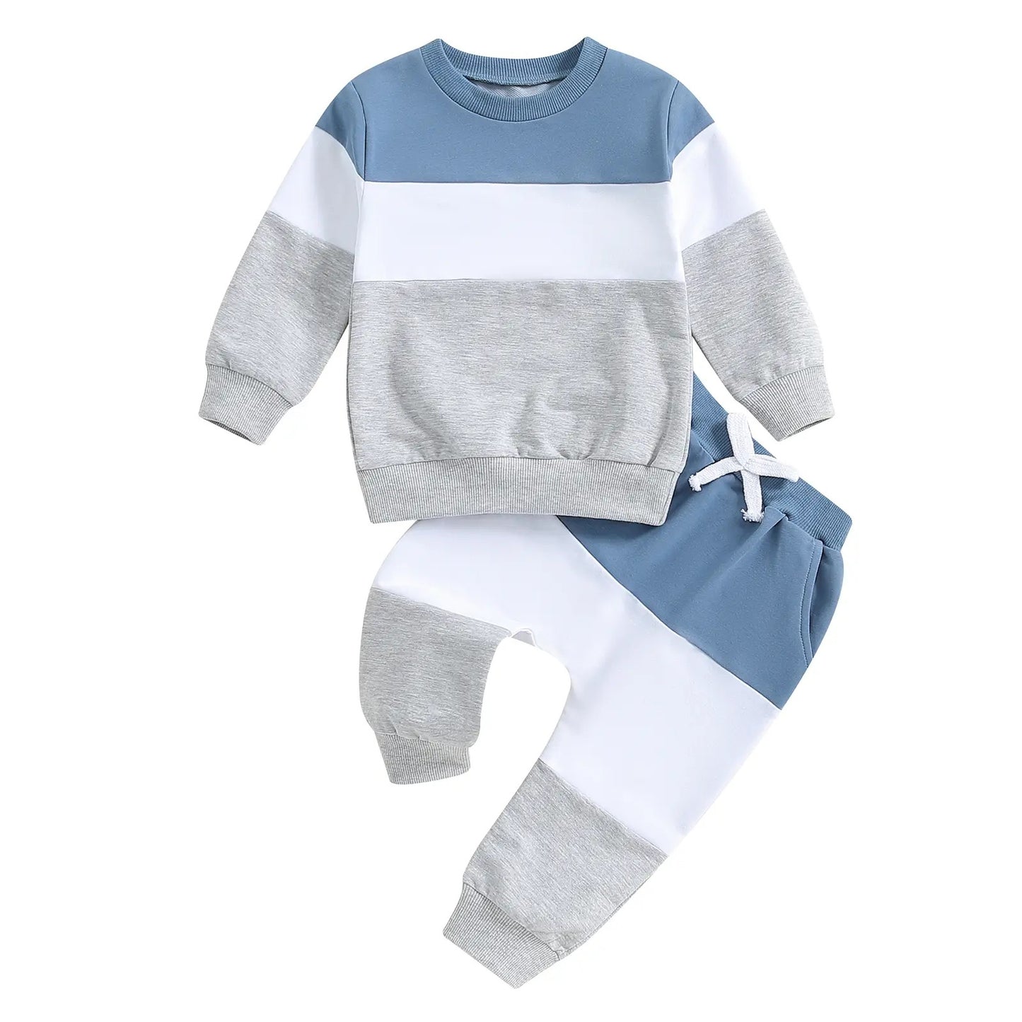 Kids' Round-Neck Long-Sleeve Pants Set