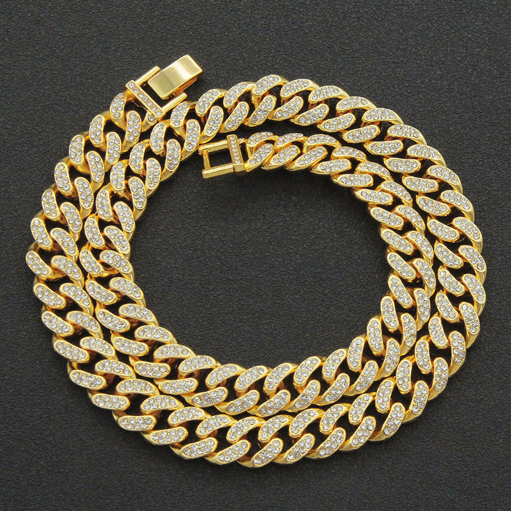 Cuban Chain Necklace with Full Diamond Accents