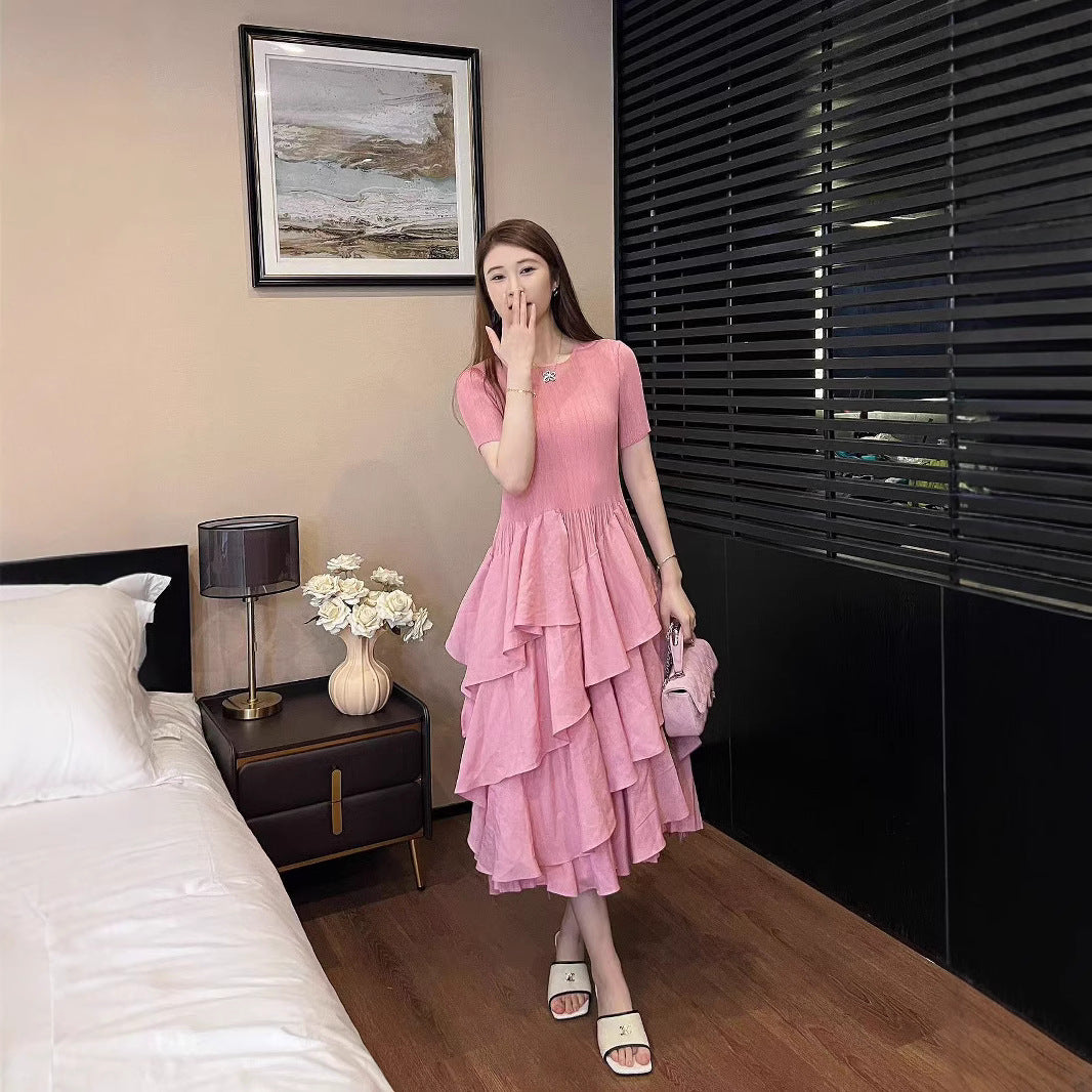 Long-Sleeve Tiered Dress