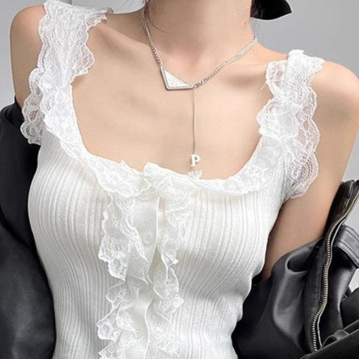 Off-shoulder Irregular Short Sleeveless Top