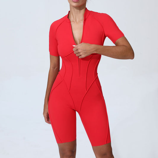 Fitness Jumpsuit with Seamless Bodycon Fit