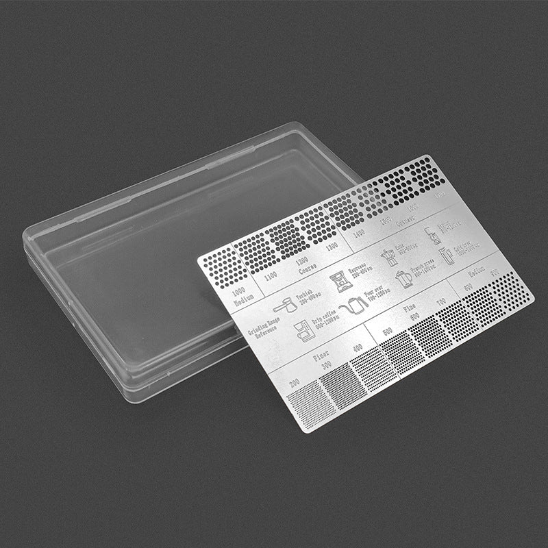 Coffee Grind Size Reference Ruler in Stainless Steel