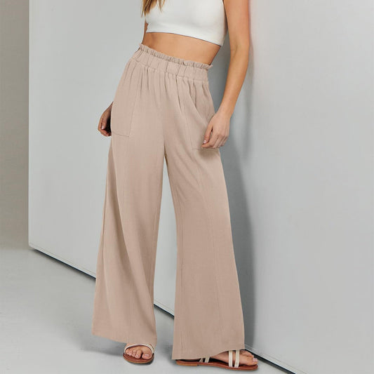 Wide-Leg Pants with High-Waisted Fit