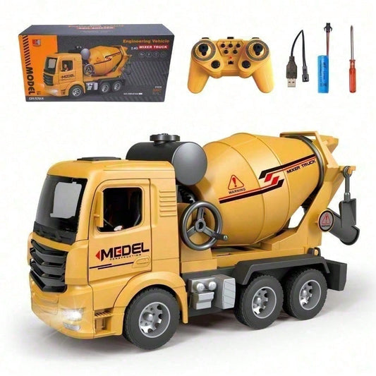 1:16 RC Cement Mixer Truck Toy with 11 Channels & Sounds