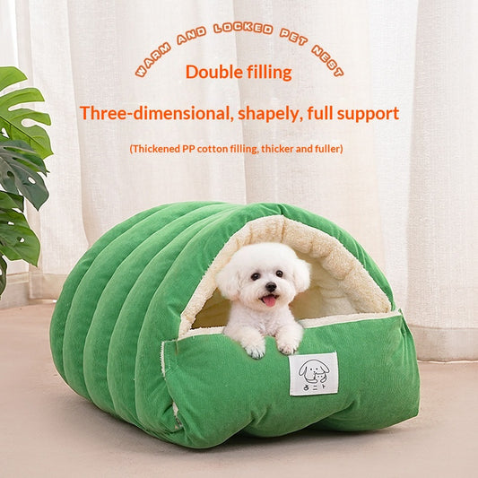 Fenced Cat Bed with Thickened Winter Warmth