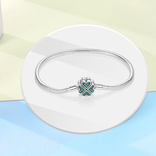 925-Silver-Plated Woven Heart Bracelet