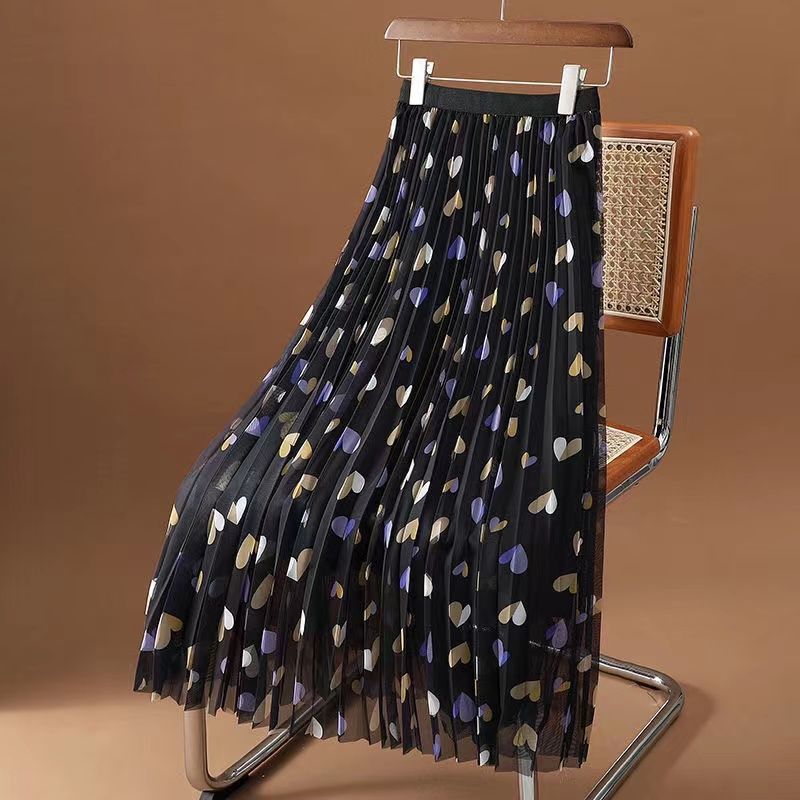 Skirt, High-Waisted Pleated Tulle Maxi