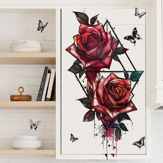 Red Rose Decorative Wall Stickers