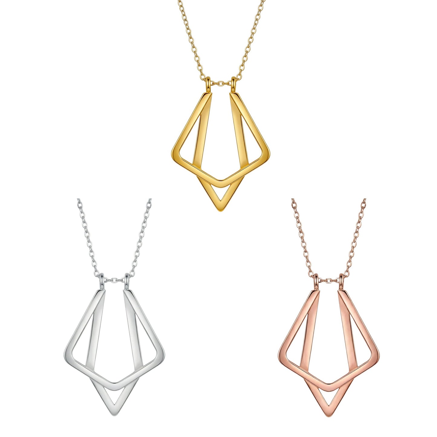 Minimalist Geometric Triangular Necklace & Ring Stand