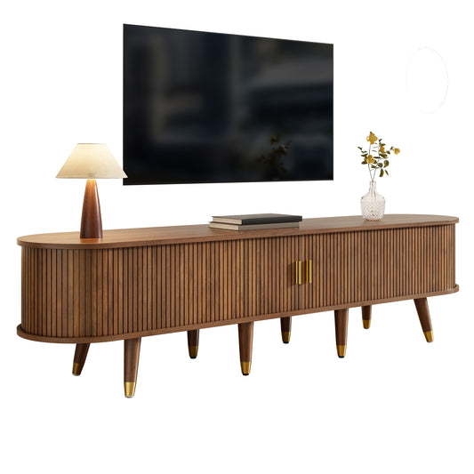 TV Cabinet (175 cm) with Sliding Door in Walnut Look