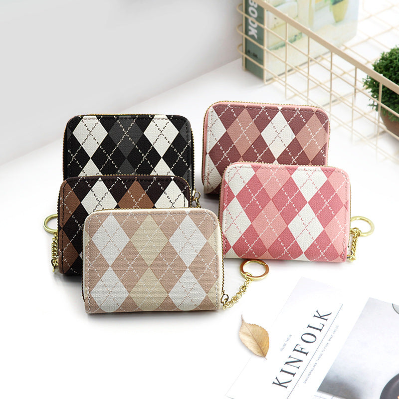 Coin Purse with Diamond Zipper and Large Capacity