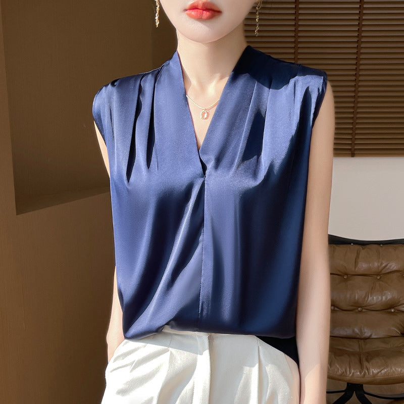 Women's Loose-Fit Satin V-Neck Camisole