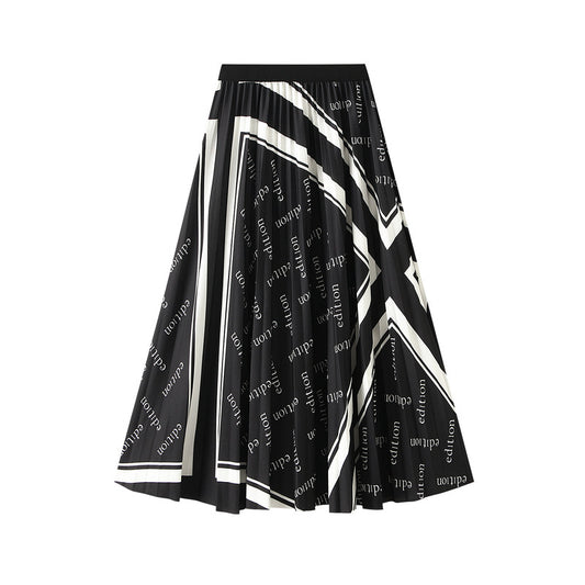 A-Line Skirt, Elastic-Waist Mid-Length Flared