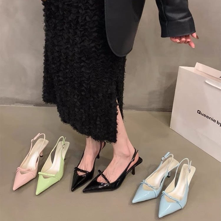 Womens Sophisticated Satin Pointed-toe High Heels