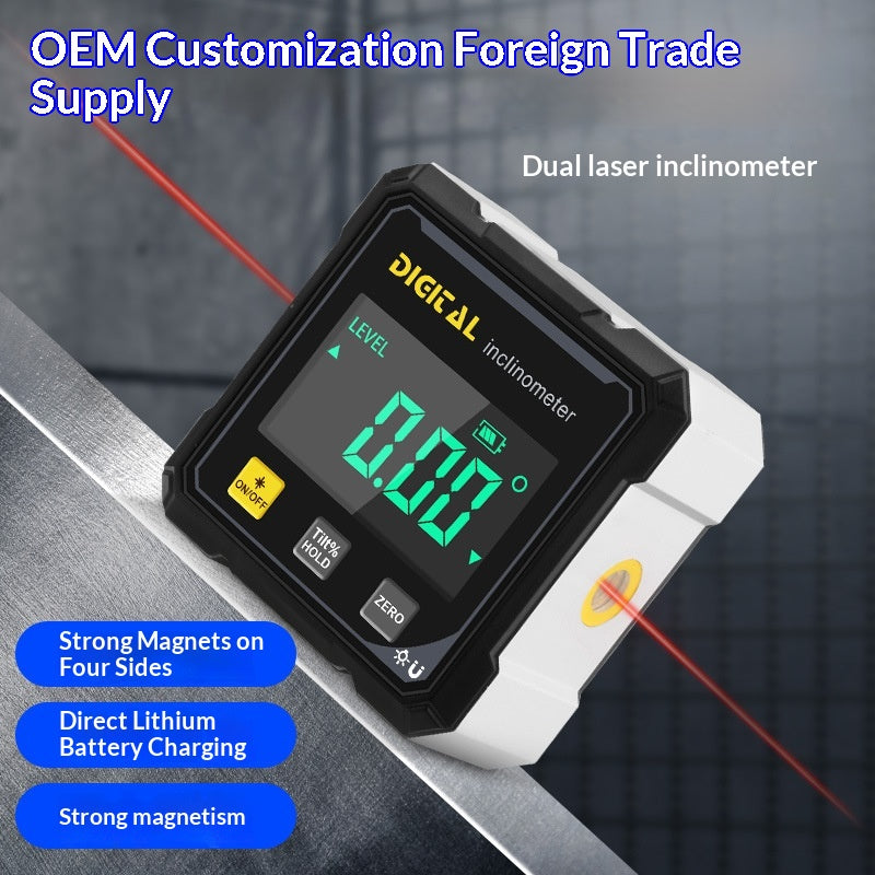 Digital Inclinometer with Dual-Laser High-Precision Level